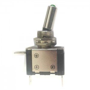 Chave Alavanca ASW-07D Verde 3T Com Led